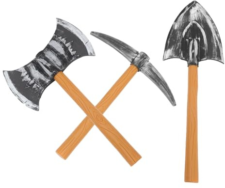 BESPORTBLE 3pezzi Piccone Finto Per Costumi Da Nano Per Cosplay Teatrale e Feste Téma Realizzato in Schiuma Leggera e Duratura Adatto Per Horror e Trucco Finto