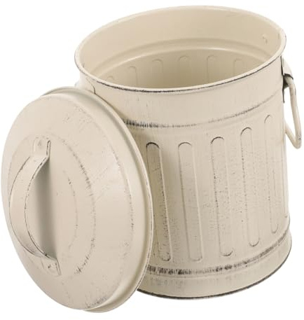 Homoyoyo Vintage Ascheeimer mit Deckel aus Metall Feuerfester Kamin Aschebehälter mit Großem Fassungsvermögen Vielseitiger Haushaltseimer für Drinnen und Draußen für Holzöfen und
