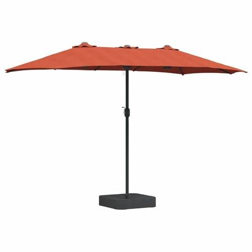 Gecheer Ombrello da giardino terracotta 385x209x244 cm, tessuto poliestere opaco con manovella fluida, design contemporaneo per esterni, balconi e aree relax