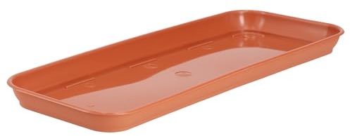 KADAX Sottovaso da 40 cm per fioriera Evron, sottopentola rettangolare in plastica, sottopentola per vasi da balcone, sottopentola per piante (terracotta)