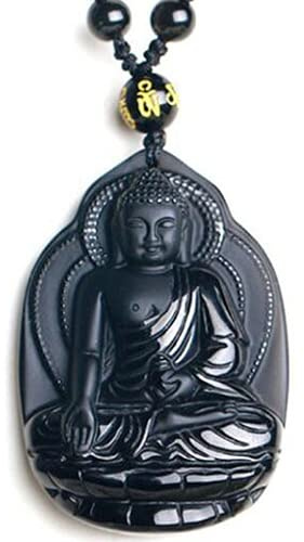 Naturligt jade hänge Obsidian Bodhisattva Halsband Modesmycken Buddha Staty