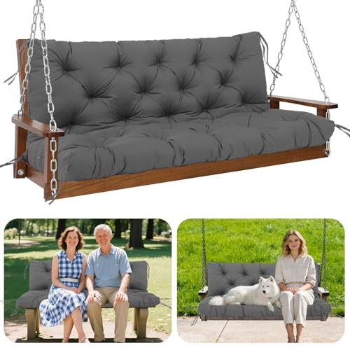 GPCHZM Hollywoodschaukel Auflage 180cm Wasserdicht Gartenbank Auflage Verdickt(12.5cm) Mit Rückenlehne Schaukelbank Auflage für Hollywoodschaukel Sitzbank Gartenbank Terrasse Hinterhof Rasen Veranda