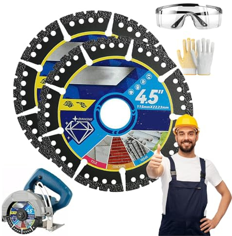 2026 Disque à tronçonner diamanté, multi-usages, 4,5, 115 mm, multifonction, pour meuleuse d'angle, pour béton, acier, PVC, bois (2)