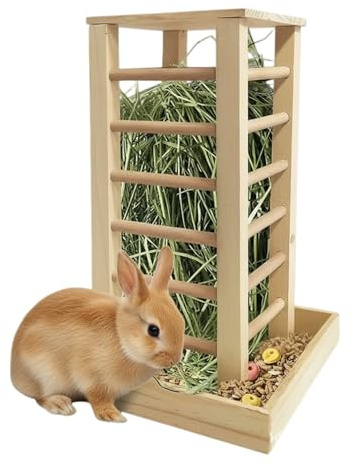 Alimentatore Di Fieno Per Coniglietti | Contenitore Per Cibo In Legno Per Animali Piccoli - Alimentatori Per Conigli Per Gabbie,Per Ricci Coniglietto Piccoli Animali Domestici Furetti Scoiattoli