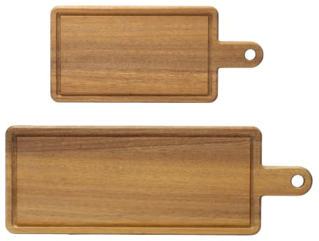 Sabatier Trompette Hubert - Juego de 2 tablas de cortar rectangulares con asas y rigolas