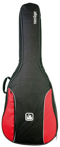 Gitarrentasche - Tonträger - Vollgefüttert - 1/2 Konzertgitarre- rot-schwarz