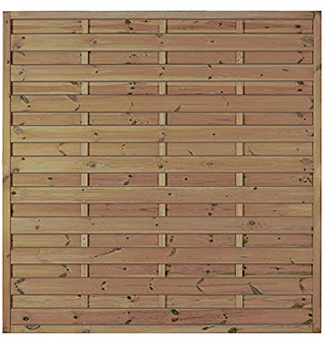 Sichtschutz-Zaun Berlin | Zaunelement im Maß 180x180 cm (Breite x Höhe) | aus druckimprägniertem Kiefer/Fichte Holz | Gartenzaun | Lamellenzaun | Holzzaun | Sichtschutzwand | Dichtzaun