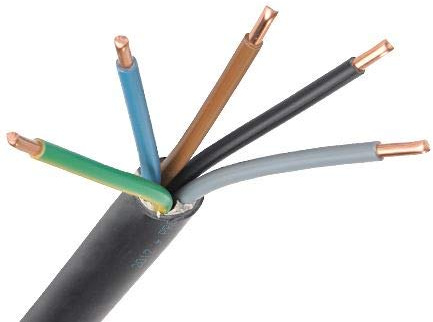 25m Meter Erdkabel NYY-J 5x6 mm² qmm Schwarz Starkstromkabel Durchlauferhitzer 32A Starkstromsteckdose Für Den Innen- Und Außenbereich Garten