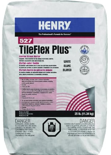WW Henry Company 12263 10.5 - 13 pH 2.7 - 3.2 Specific Gravity Flexible Thinset Mortar Bag, 25 lb