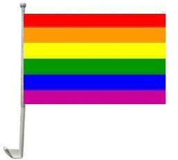 Auto-Fahne: Regenbogen - HOCHQUALITÄT