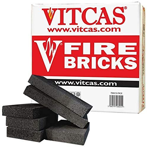 VITCAS Fire Bricks – Heat Resistant - Premium Material – High Density – Low Thermal Conductivity – Decorated Infrastructure – Up to 1200 degree Celsius – Black color – Pack of 1
