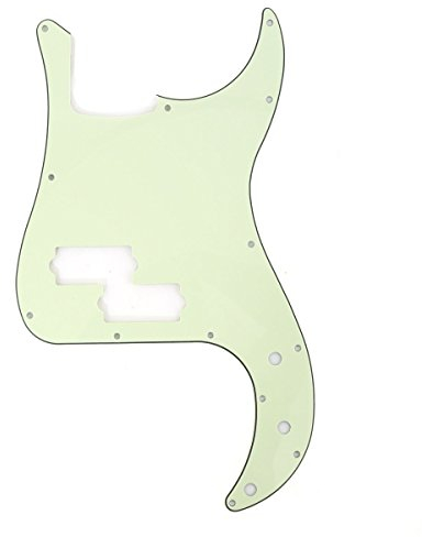 Musiclily 13 Löcher Precision Bass Pickguard P-Bass Schlagbrett für 4-Saiter Fender American/Mexican Standard Precision Bass,3 lagig Mint Green