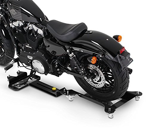 ConStands Motomover III - Motorrad Rangierschiene für Yamaha XV 1600 A Wild Star Schwarz längenverstellbar Rangierhilfe Seitenständer Hinterrad