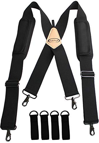 MeloTough Jungen Padded Work Suspenders Werkzeuggürtel-Hosenträger, schwarz, one Size fits Most