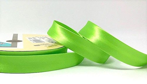 Lime Grün byetsa Satin Falte 18 mm Schrägband auf einer 25 m Rolle