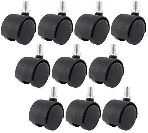 Aexit Office Chair 3/8 x 5/8 Threaded Stem Nylon 1.5 Swivel Twin Caster Wheels 10pcs (001476fc9c23416f55211869452548f7)
