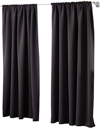 Laneetal 2er Set Gardinen, Verdunklungsvorhänge für Wohnzimmer Kinderzimmer, Blickdicht, Kräusebänder für Schiene, 250 g/m², kälteschutz lichtundurchlässig, 140 x 225 cm, Anthrazit