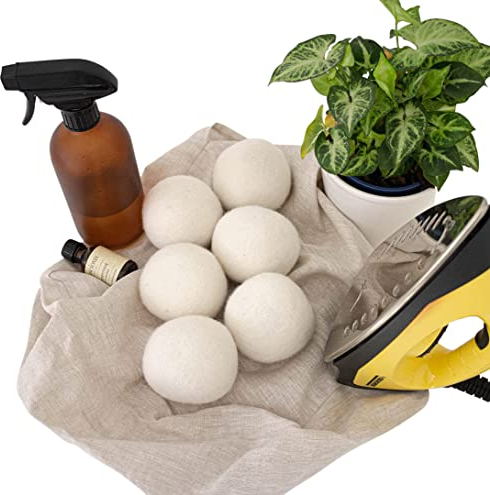 Naturally Sheepskins 6 XL Wool Dryer Balls Organic | 100% New Zealand Wool Reusable, Hypoallergenic & Baby Safe | Reduce Clothing Wrinkles & Drying Time