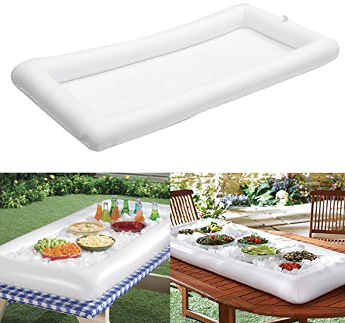 KINGDUO La Table Gonflable de bière de Piscine de PVC dinant la Garniture de Portion de Nourriture emballant Le Jeu extérieur de Partie de l'eau de Glace