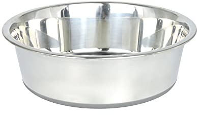 Andiker 8.6 Stainless Steel Dog Bowl 1750 ml/61 oz, Durable Non-slip Pet Feeding Bowl with Silicone Basic, Pets Feeder and Water Bowl for Small, Medium and Large Dog & Cat (gray) (L-22cm,61 ounce)