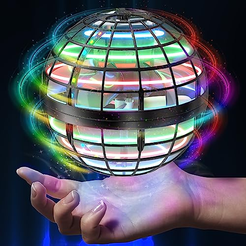 AMERFIST 2025 Flying Orb Ball Toy,Cosmic Globe Boomerang Hover Ball Galactic Fidget Spinner, Hand Drone Orbit, Cool Toys Gift for 6 7 8 9 10+ Year Old Boys Girls Teens Outdoor Toys(Black)