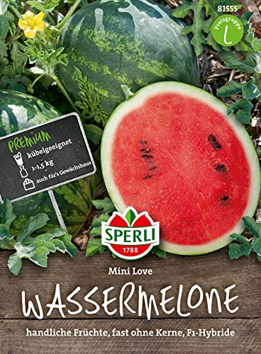 Sperli Wassermelonensamen Mini Love, F1 81555 - kleine und saftig- süße Früchte - fast ohne Kerne - kübelgeeignet - bis 1,5kg - Samen Gemüse, Saatgut, Gemüse Pflanzen