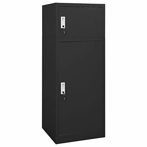 BULANED Sattelschrank, Werkstatteinrichtung, Metallschrank, Stahlschrank, Werkzeug Schrank, Aktenschrank, Werkzeugschränke, Büroschrank, Anthrazit 53x53x140 cm Stahl