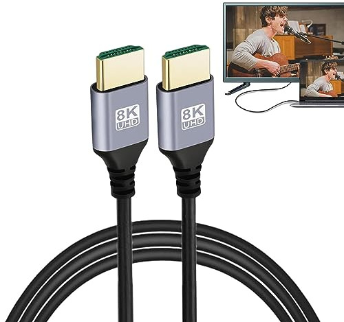 Ceolup Câble HDMI 2.1 | Câble HDMI 2.1 Haute Vitesse 48 Gbps | Le Cordon HDMI Prend en Charge 8K/60Hz, 4K/120Hz, HDR Dynamique, pour téléviseurs UHD, moniteurs, Jeux, Ordinateurs Portables