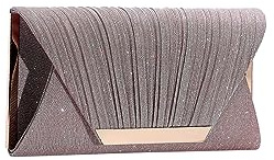 CORIOS Damen Envelope Abendtasche Pailletten Clutch Tasche Glänzend Hochzeit Brautbörse Elegante Schultertasche Kette Umhängetasche Glitzer Henkeltasche Rosa