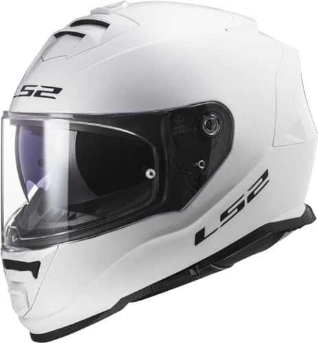 LS2 FF800 STORM II Dual Visor Full Face Motorcycle Helmet. SOLID WHITE (3XL) 65-66cm