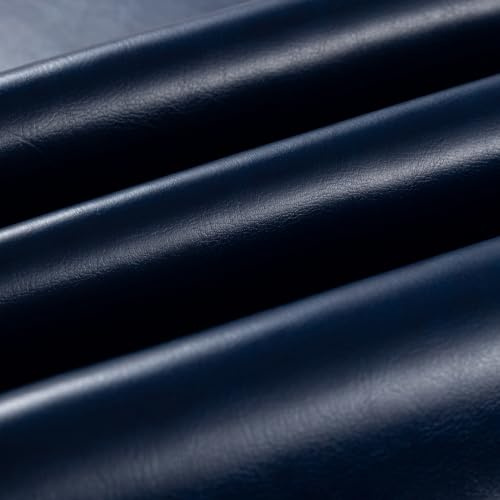 Wooqu PU Leather Book Cloth, Polyurethane Coated and Non-Woven Base, Leather-Like Look, Soft, 17x29”, for Book Binding, Cowhide Grain, Navy Blue