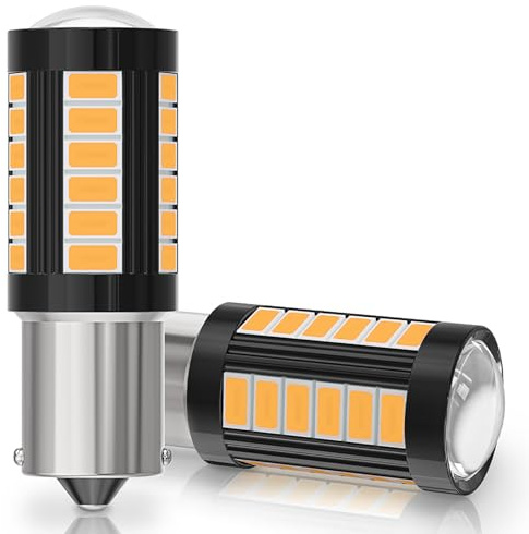 1156 LED 12V 5W LED Glühbirne, DC 12V-80V Gelb (Warmweiß 3000K), 2 Stück | für Boot, Outdoor-Landschaft Beleuchtung