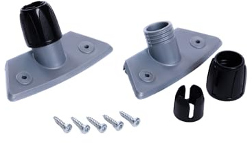 2 Universal Stielhalter Besenstiel Gewinde Halterung für Stiele Besen etc. | Mit Gewinde, Inkl. Schrauben, Ersatz Halterung, Für Standardstiele, Für Besen Schrubber Wischer