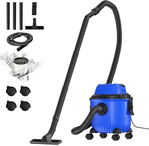 Huini Wet and Dry Vacuum Cleaner, 3-in-1 Multi Function Vacuum Cleaner, with HEPA Filter & 2-in-1 Short Nozzle, Blue Vacuum Cleaner, Household Vacuum Cleaner for Home