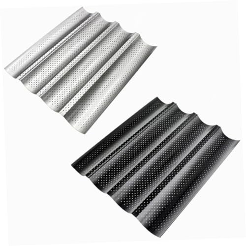 PRETYZOOM 2st Wellenbrotform Franz?sische Brotbackmaschine Tablett Edelstahl Baguettepfanne Aus Silikonbrot-kuchenblech Maker Tool Antihaft- -tablett Toastform Antihaft Zähnung Grillrost