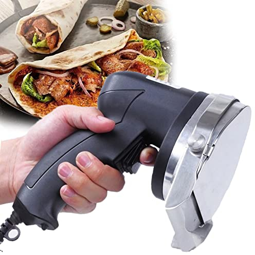 OHaGin Affettatrice elettrica per Kebab, Coltello per Kebab, Coltello per giroscopio Portatile da 80 W, Coltello per Kebab Professionale, Coltello per Doner Kebab, Affettatrice per Kebab, Coltello
