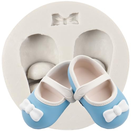 MINFEIDMS Moldes de silicona con estampado de pies de bebé, molde de fondant para decoración de tartas de baby shower, decoración de cupcakes, caramelos, chocolate, arcilla polimérica, pasta de goma