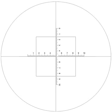 Mikroskop-Zubehör DIV 0,1 mm Kalibrierungsskala 10 x 10 mm Kreuzabsehen Lineal Okular Mikrometer 7,1 x 7,1 mm Quadratischer Messdurchmesser 27 mm