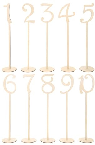 STOBAZA Holz Tischnummern 1-10 mit Sitzplan Hochzeit Tischschilder Holz für Empfang Party Dekoration, 13.8 X 3.1 Zoll