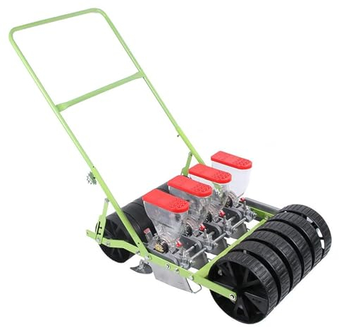 STWBHW Manual Seeder,Corn Bean Planter,Manual Farmer Pushes Vegetable Planter Precision Seeder,Hand Push Garden Seeder,Garden Seed Spreader Simultaneous Seeding(Four Rows)