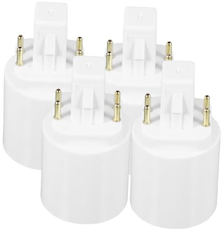 Ciieeo 4pcs G24q to E27 Light Socket Adapter 4-pin Bulb Base Converter Compatible with Ac100-230v Led Light Adapter Connector for Home Office Shop Use