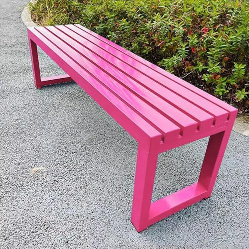 LLZJDDPLY Gartenbank wetterfest, Gartenbank Metall, Wetterfeste Außenbänke, Verandabank für Garten, Balkon, Veranda, Park, Außenbereich, Tragkraft 300 kg(Pink,100cm/39.3in)