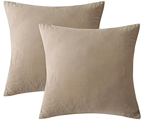 SOULFUL Doppelte Musselin Kissenbezug 45x45 Baumwolle 2 Teilig, Beige