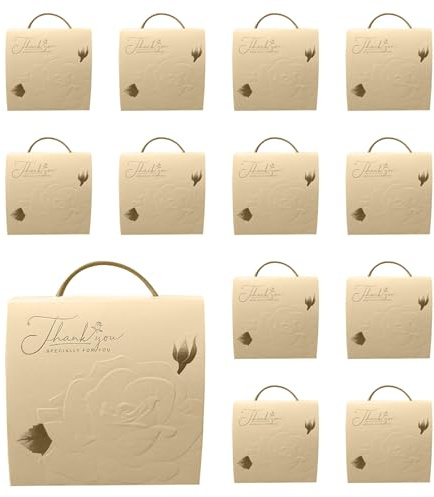 ONEBO 20 Stück Klein Hochzeit Geschenkbox, Süßigkeiten behandeln Box, DIY Party Gunst Geschenk-Boxen, Champagner farbige kleine Geschenk-Boxen für Hochzeit Party Geburtstag Dekoration