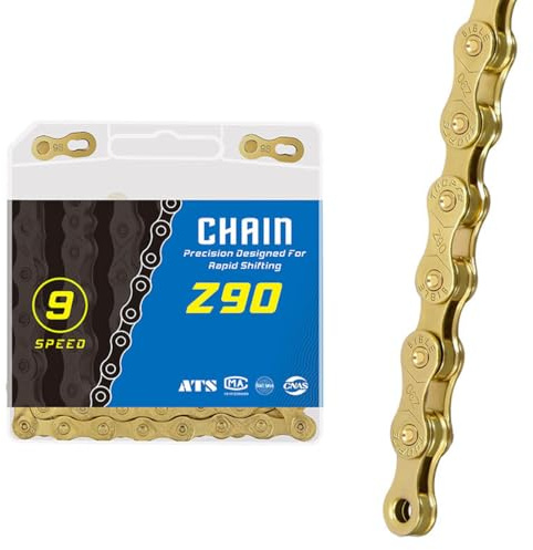 HOUSON 9-Speed ​​Bicycle Chain, 116 Links, 1/2 x 11/128 Inch, for Road Mountain Bike, Racing Bike, Sports Bike, 9/27-Speed ​​Z9