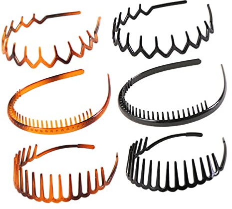 VALICLUD 6pezzi Cerchietto Elastico Fermagli Per Capelli Semplice in Resina Plastica Di Circonchio Antiscivolo Elegante