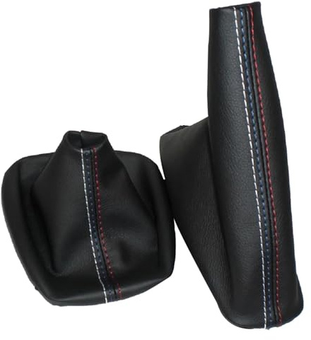 Schaltsack-Staubschutzhülle for Auto-Schaltmanschetten, manuelle Handbremsmanschette, for BMW 3er-Reihe E36 E46 E30 E34 M3 Z3, schwarzes Leder