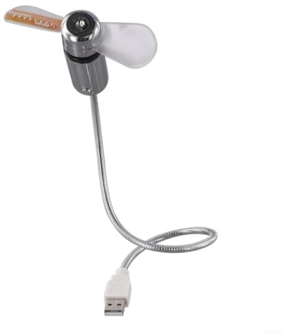 ComfyHarbor Ventilador de escritorio USB flexible con pantalla de reloj digital, monitor de temperatura en tiempo real, dispositivo de refrigeración portátil