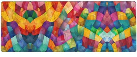 WBQLSL Mosaic color chart Printed Mouse and Keyboard Pad (11.8 x 31.5 inches) | Perfect for Gaming and Office