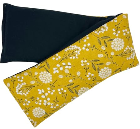 Microwave Heating Pad for Neck and Shoulders, Heated Wrap, Hot and Cold Pack, Scented or Unscented, Reusable Moist Heat Therapy, Microwavable Bean Bag, 5 x 23 (Mustard Floral, Lavender & Peppermint)